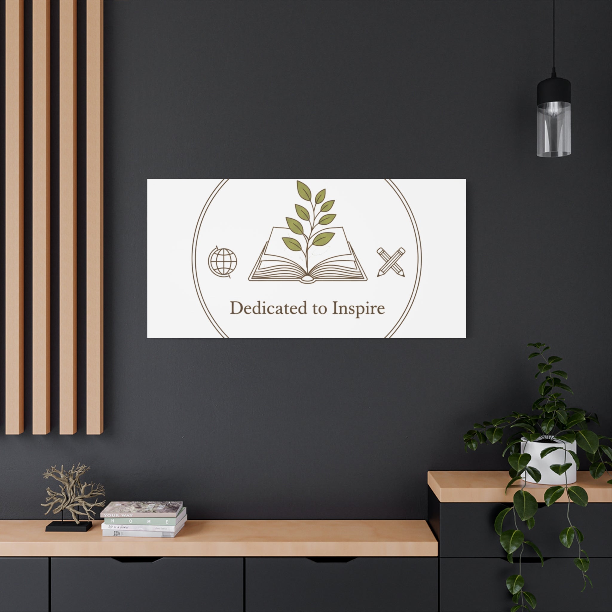 Dedicated to Inspire Canvas | Minimalist Teacher Decor, Educator Pride