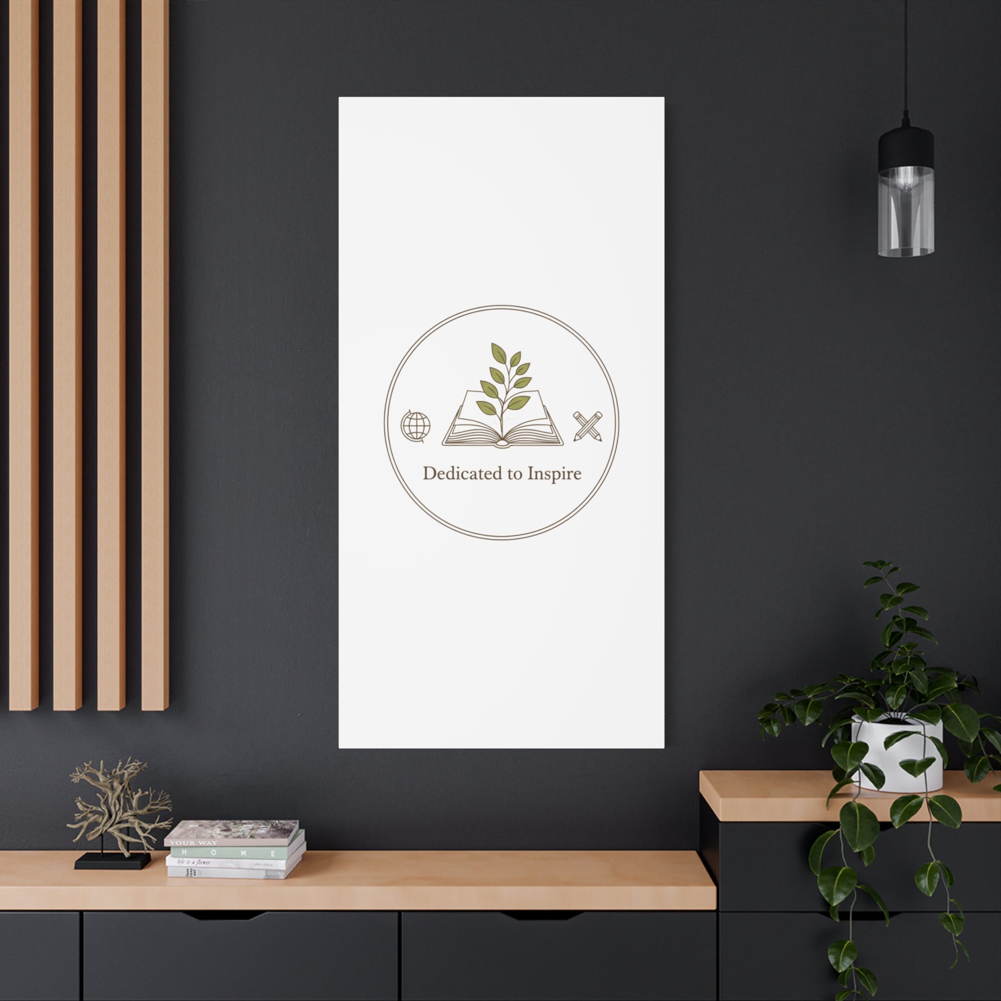 Dedicated to Inspire Canvas | Minimalist Teacher Decor, Educator Pride