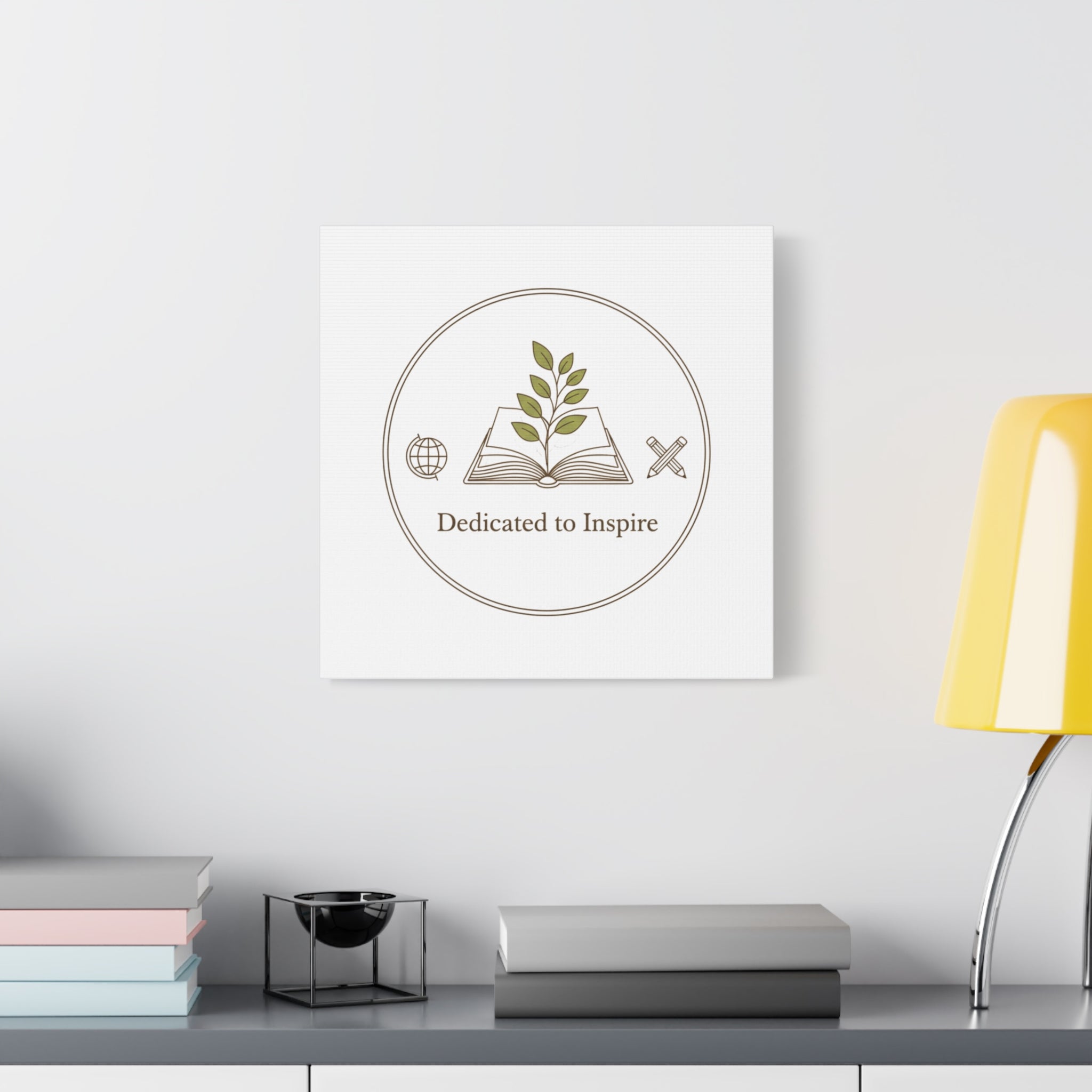 Dedicated to Inspire Canvas | Minimalist Teacher Decor, Educator Pride