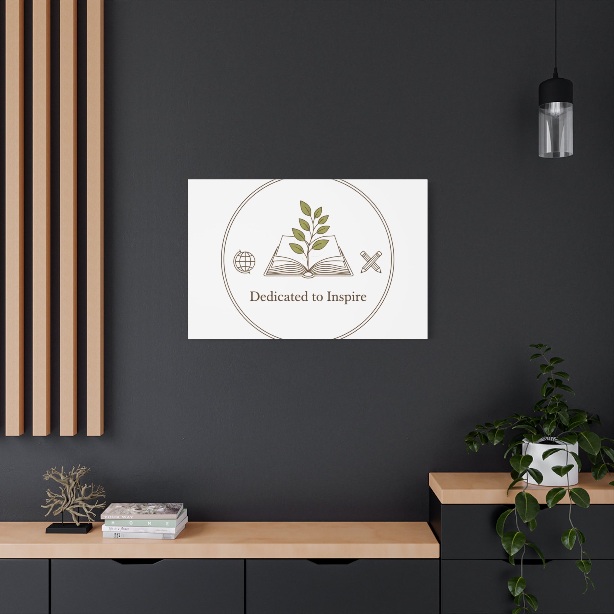 Dedicated to Inspire Canvas | Minimalist Teacher Decor, Educator Pride
