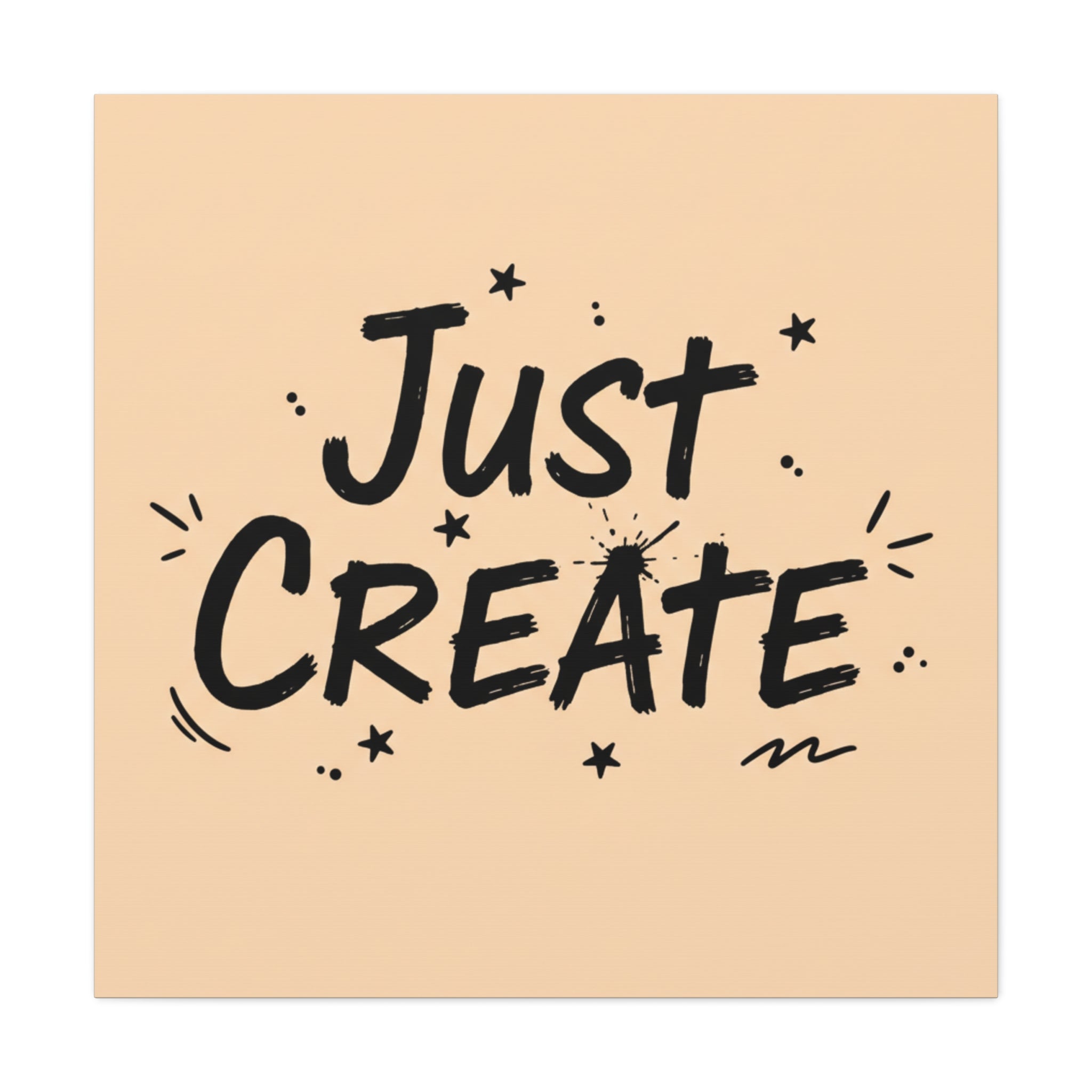 Just Create marker scribble art Canvas | Handwritten marker aesthetic