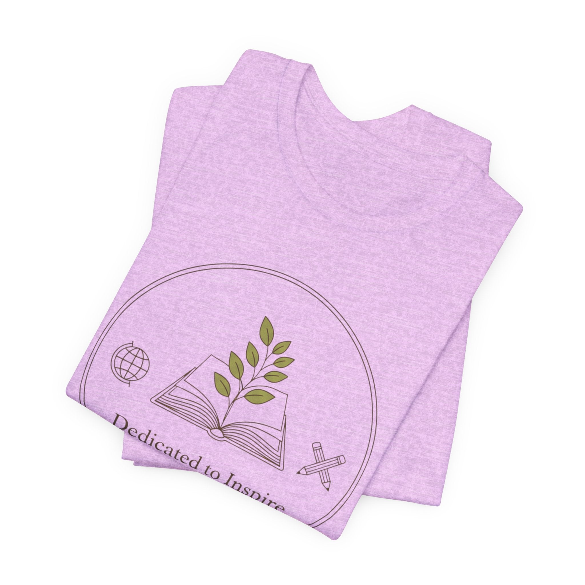 Dedicated to Inspire Tee | modern teacher shirt, minimalist educator pride