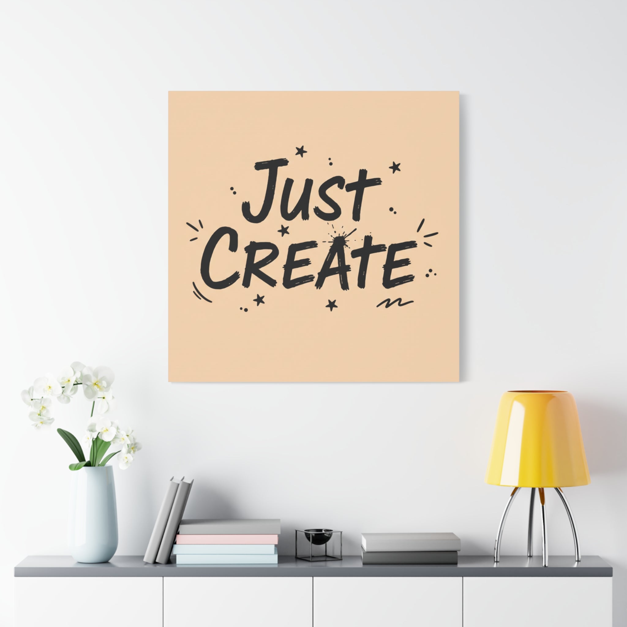 Just Create marker scribble art Canvas | Handwritten marker aesthetic