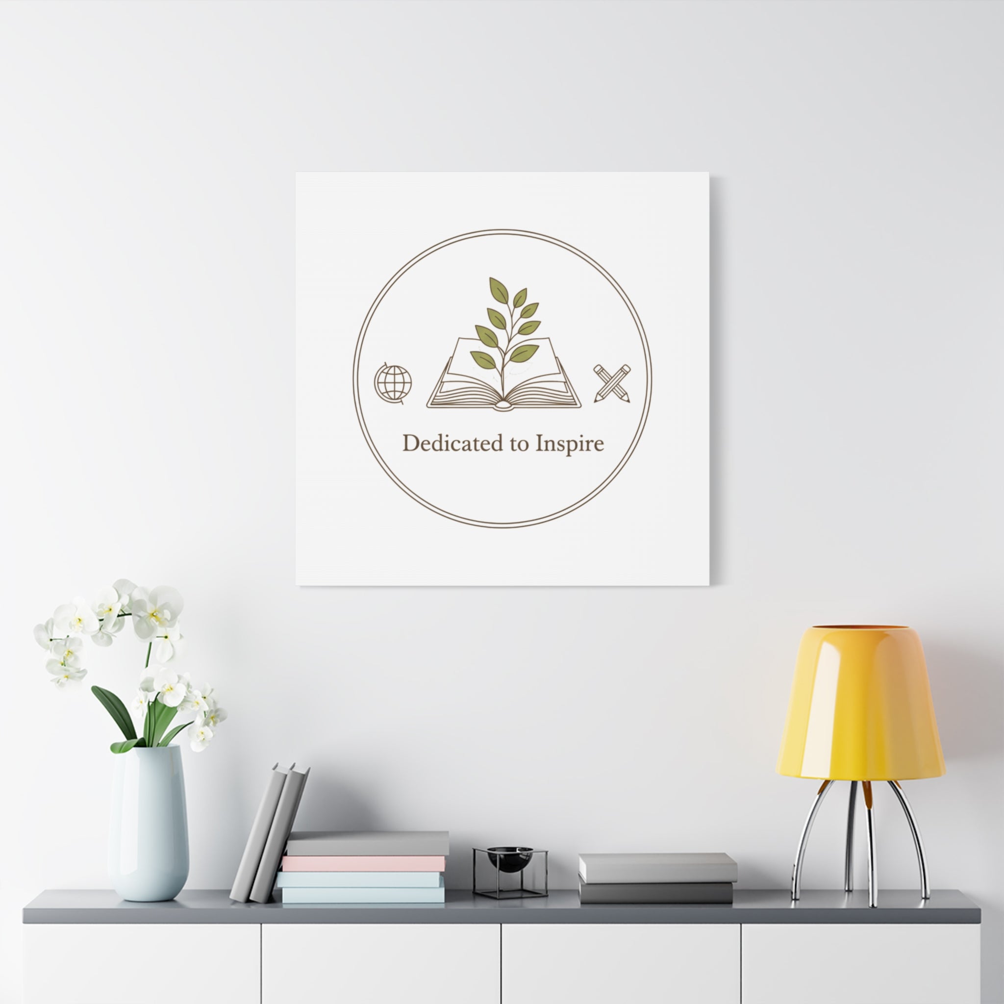 Dedicated to Inspire Canvas | Minimalist Teacher Decor, Educator Pride