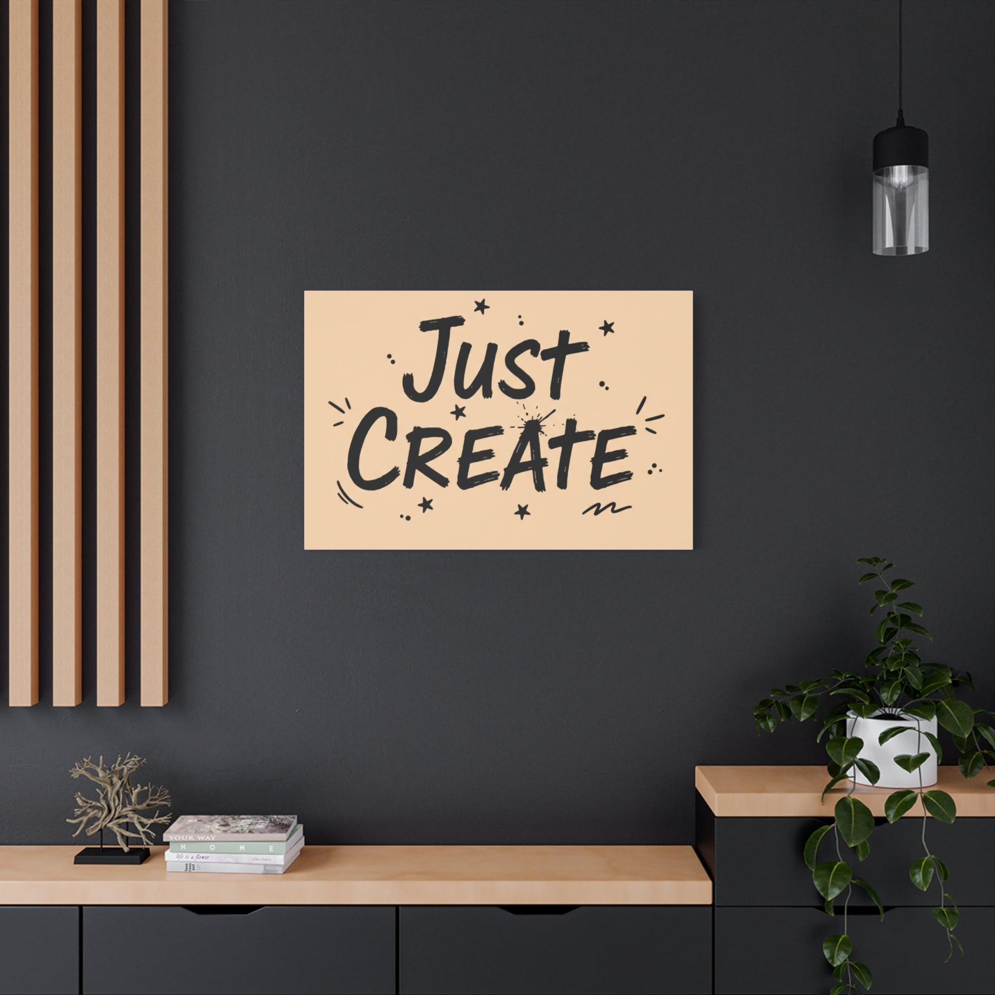 Just Create marker scribble art Canvas | Handwritten marker aesthetic