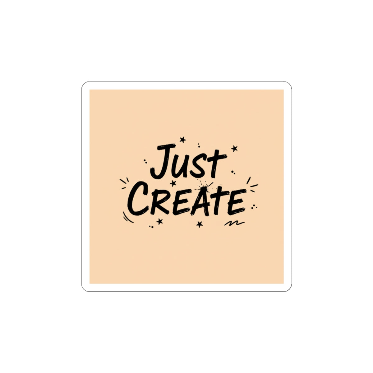 Just Create sticker | handwritten marker aesthetic, doodle scribble design